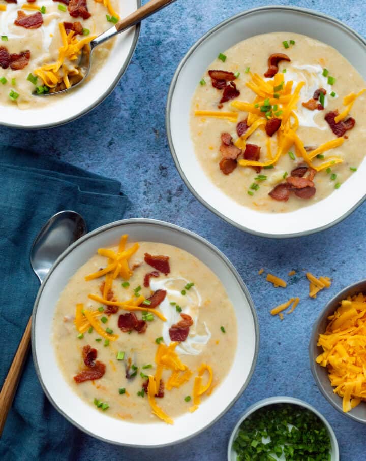 Loaded Baked Potato Soup (Newk's Copycat Recipe) - Little Black Skillet