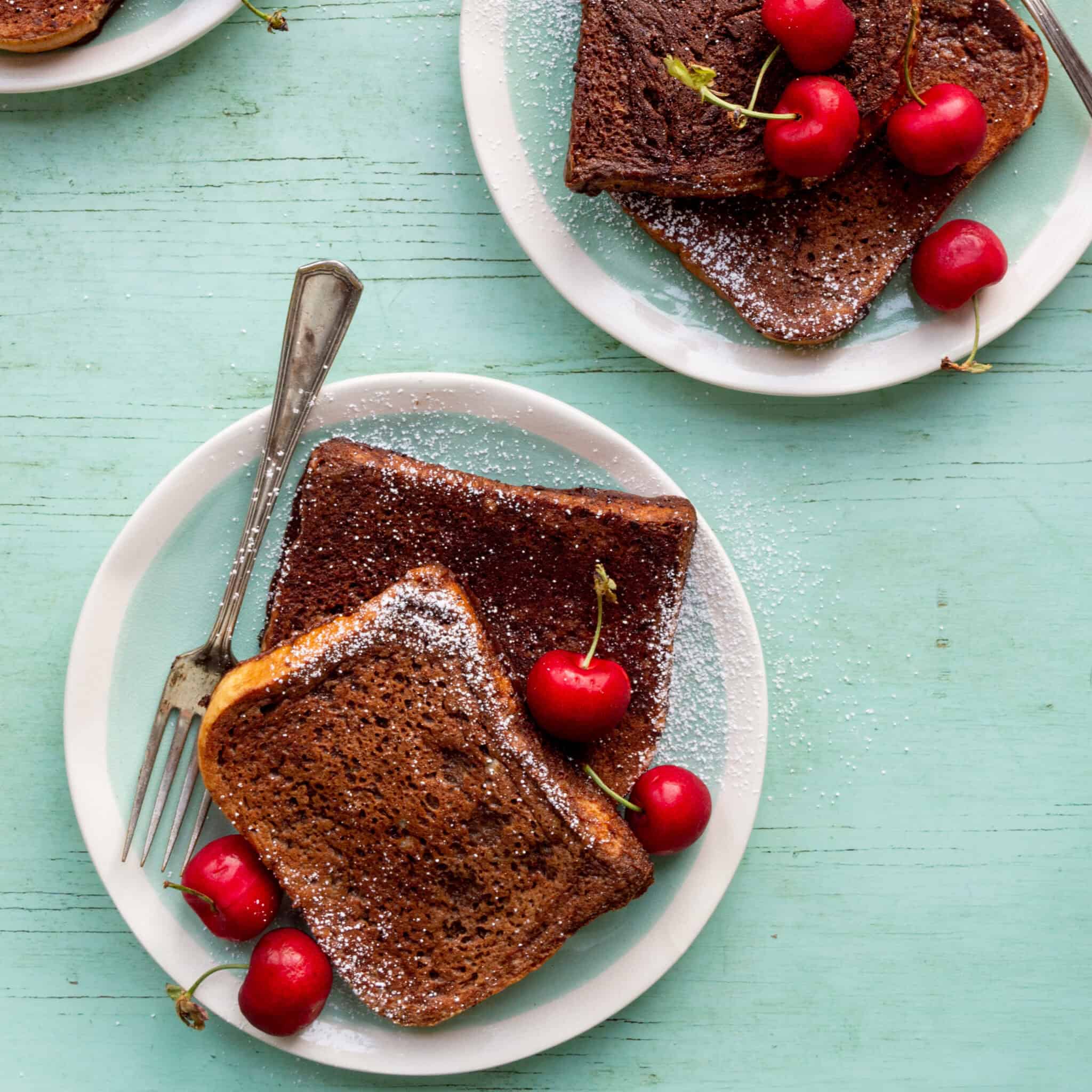 Double-Dipped Chocolate Brioche French Toast Recipe - Little Black Skillet
