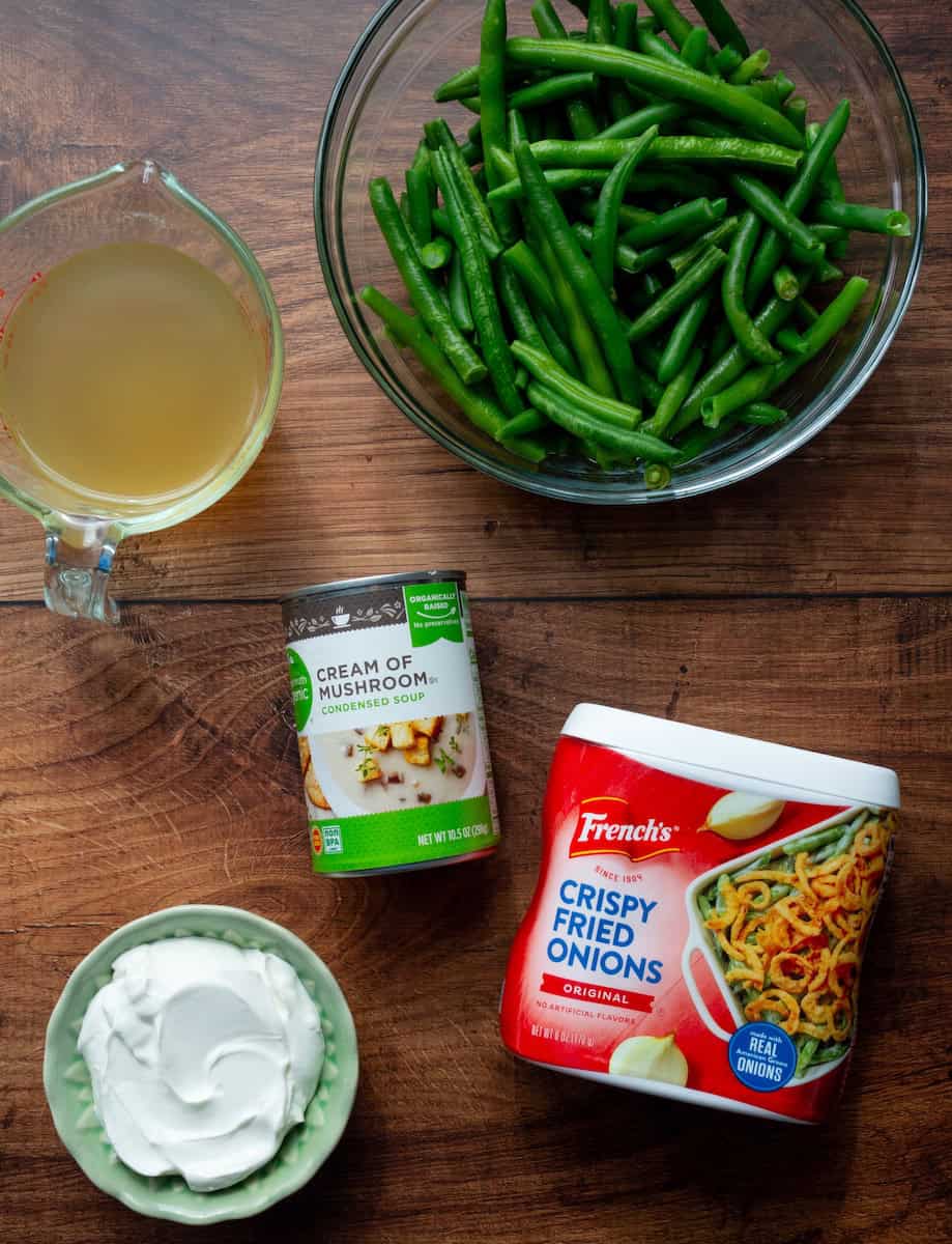 Ingredients for French's green bean casserole.
