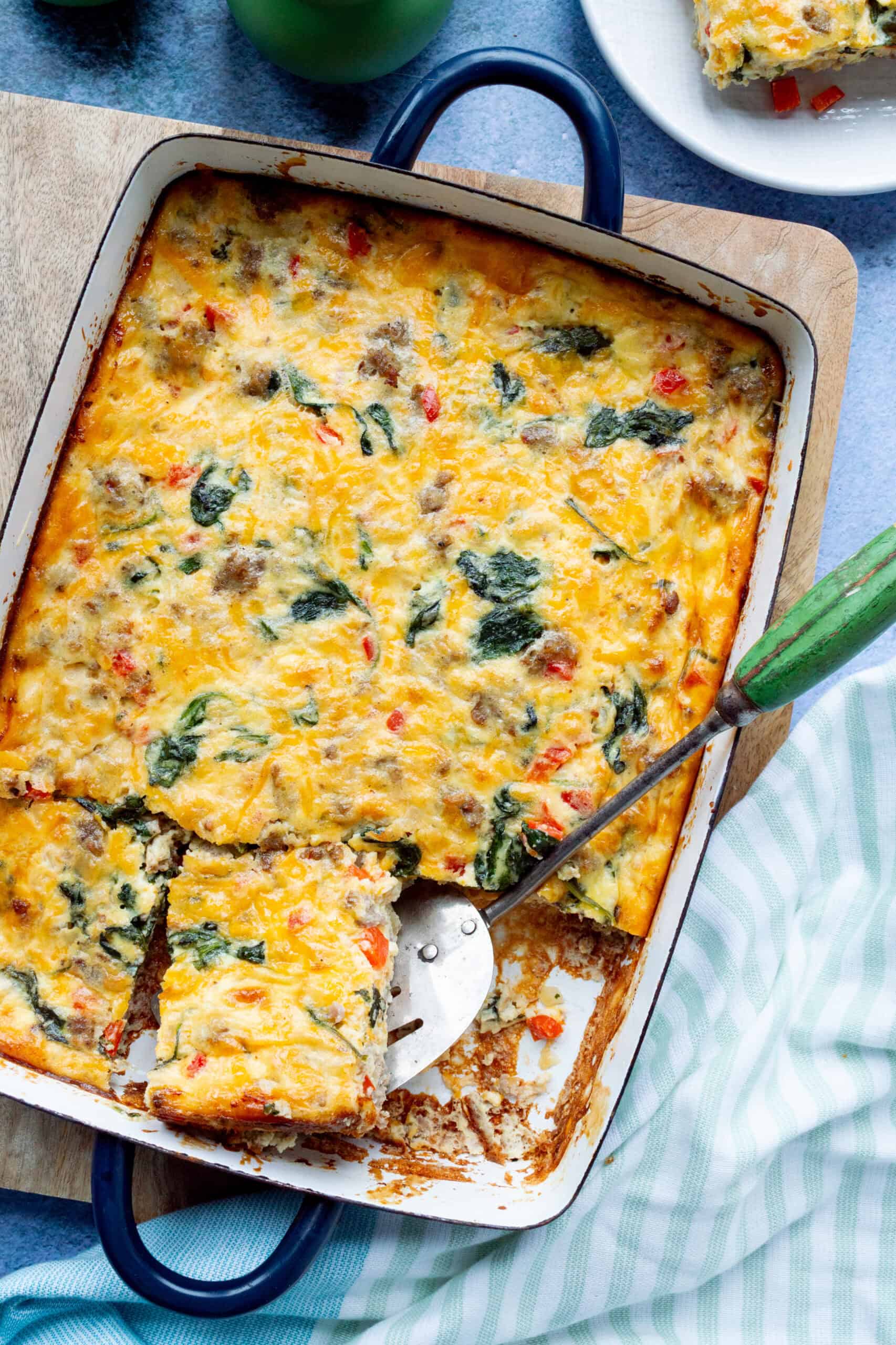 Sausage and Egg Casserole with Cottage Cheese