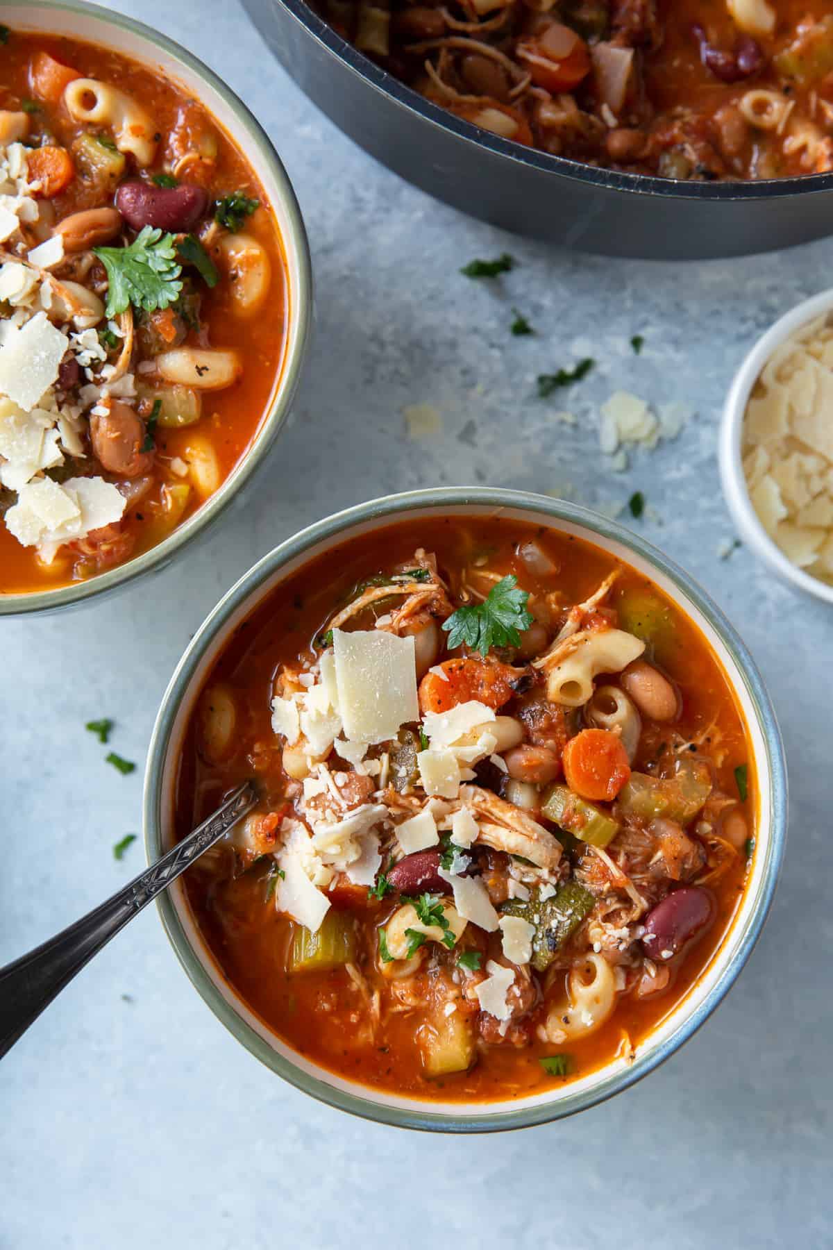 Chicken minestrone soup.
