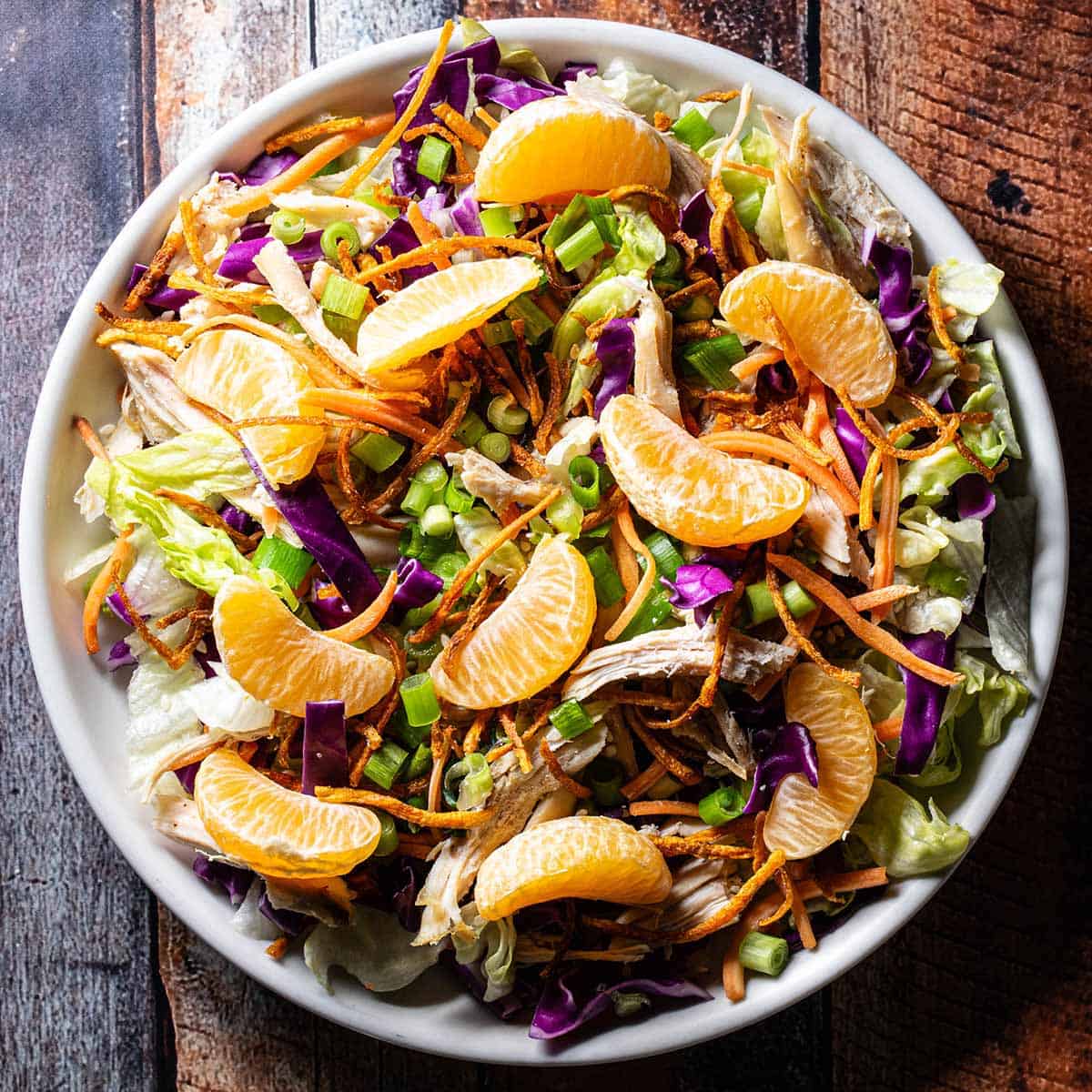 Chinese chicken salad with mandarin oranges.