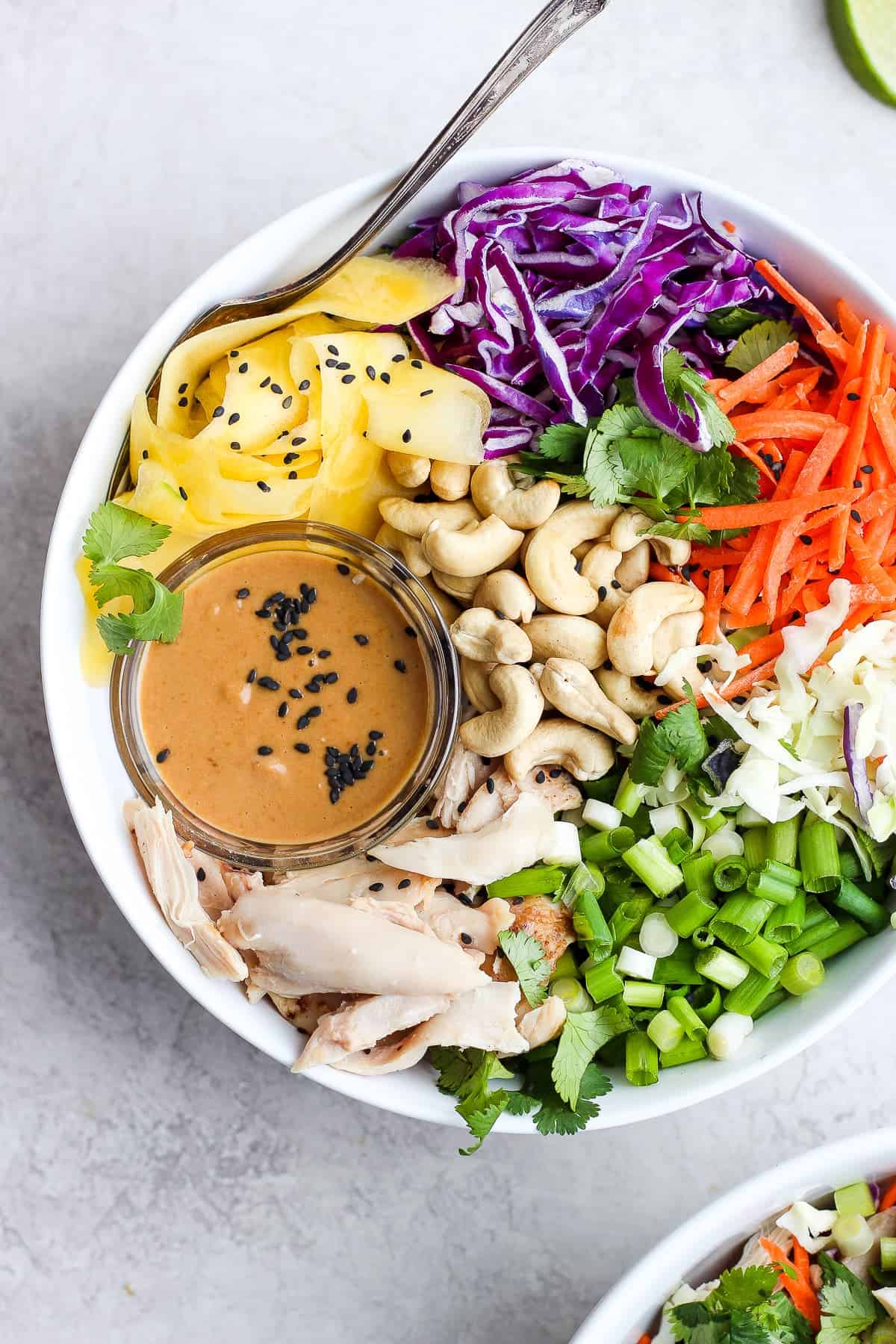 Rotisserie chicken Asian chopped salad.