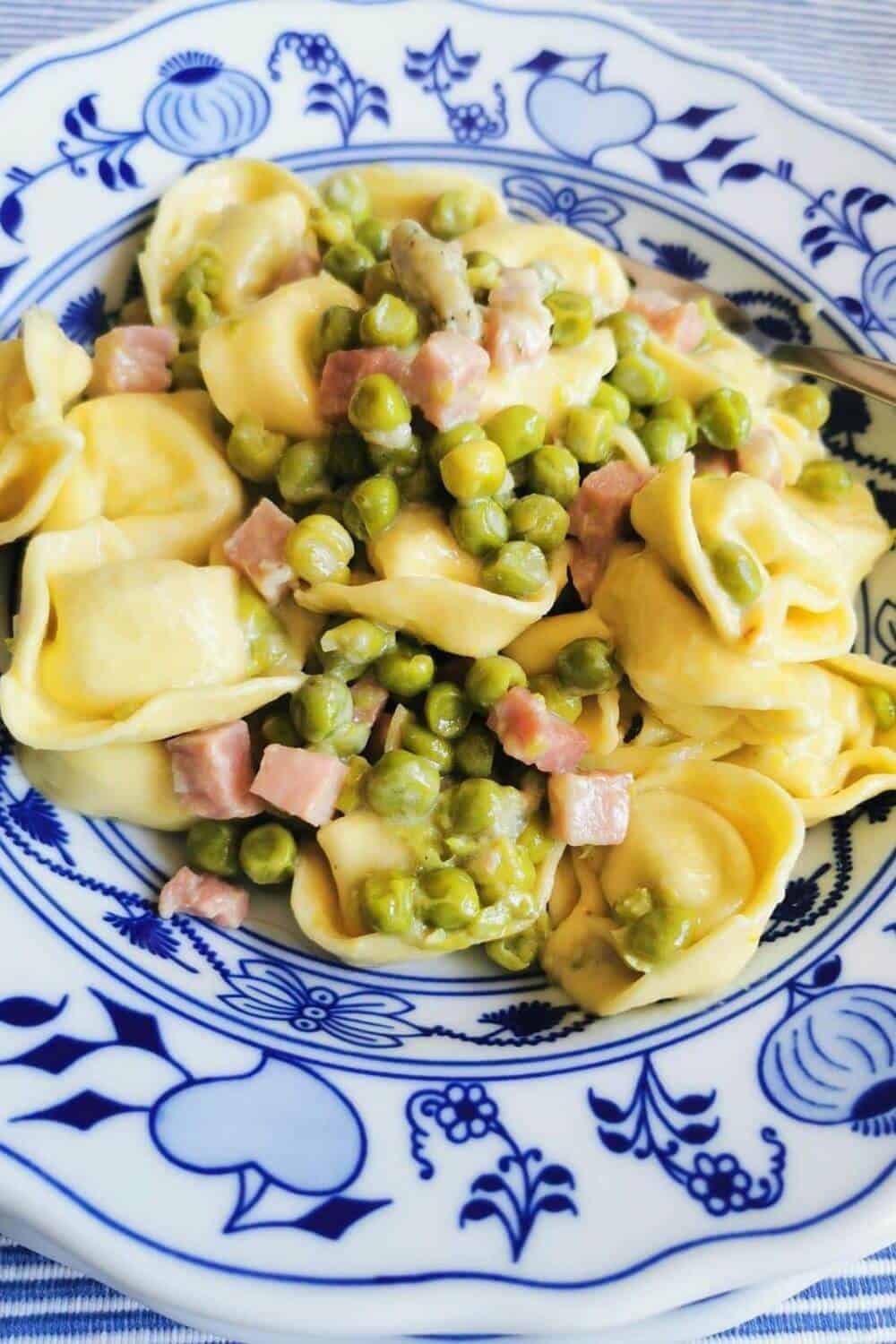 Tortellini with Ham and Peas