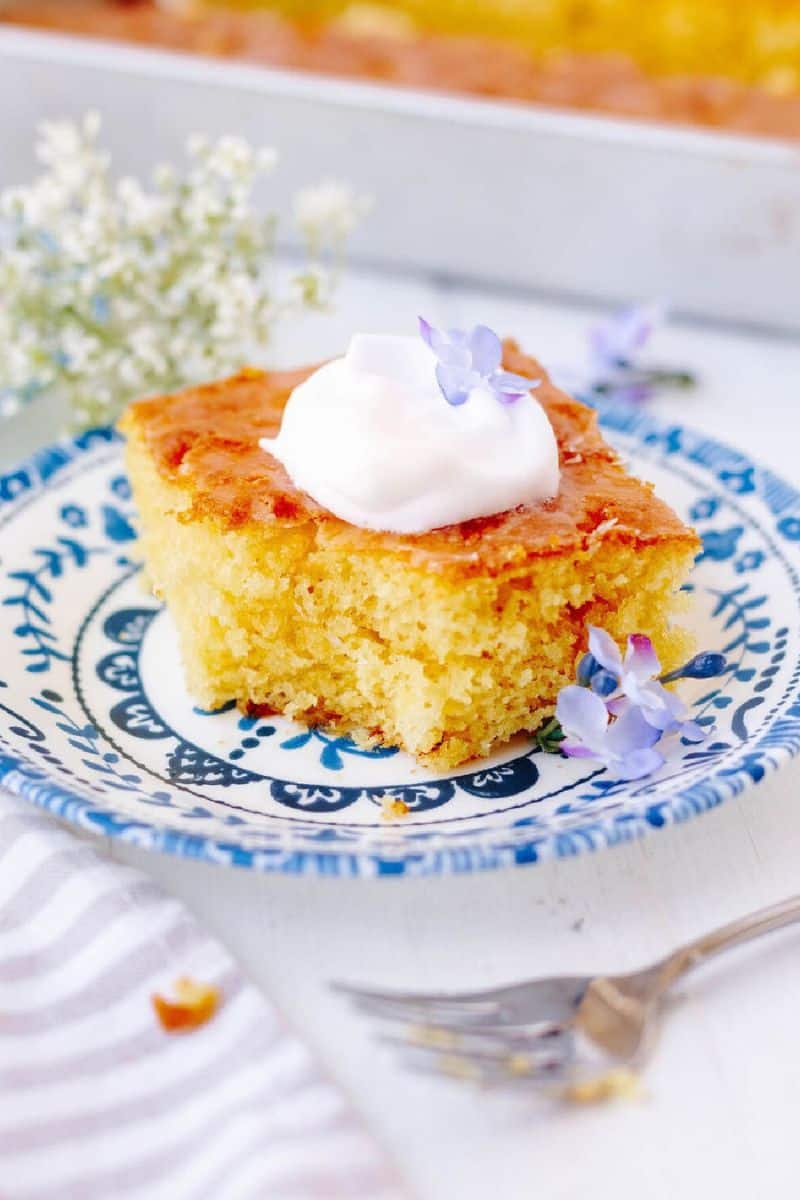 Lemon poke cake.