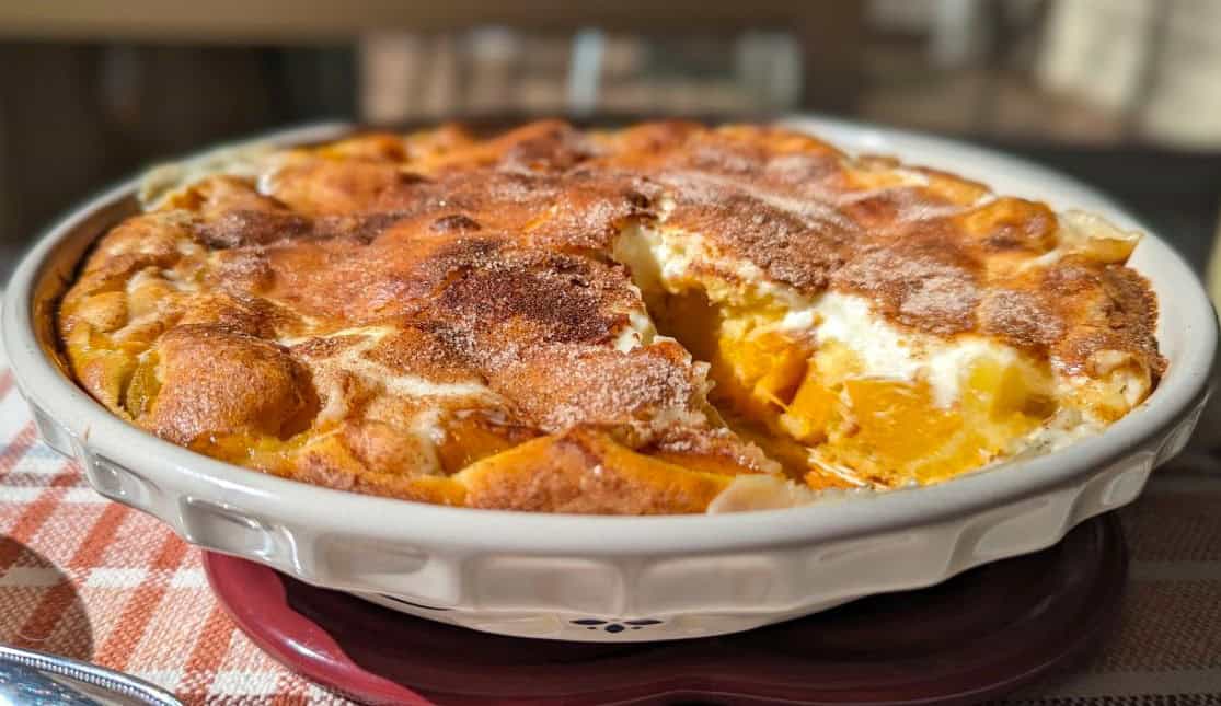 Peaches and cream cake.