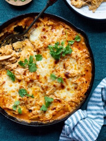 Skillet sour cream and chicken enchiladas.